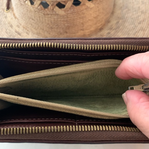 HAMMITT ZIPPER CLUTCH -loved and well aged… Still smells NEW! small repair. - Picture 4 of 9